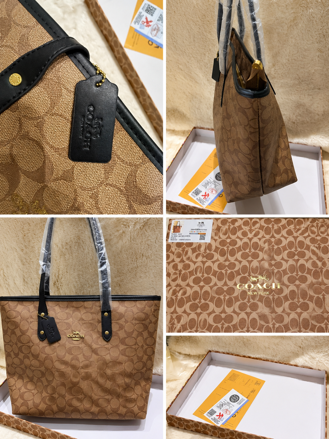Coach Tote Brown Black - Image 6